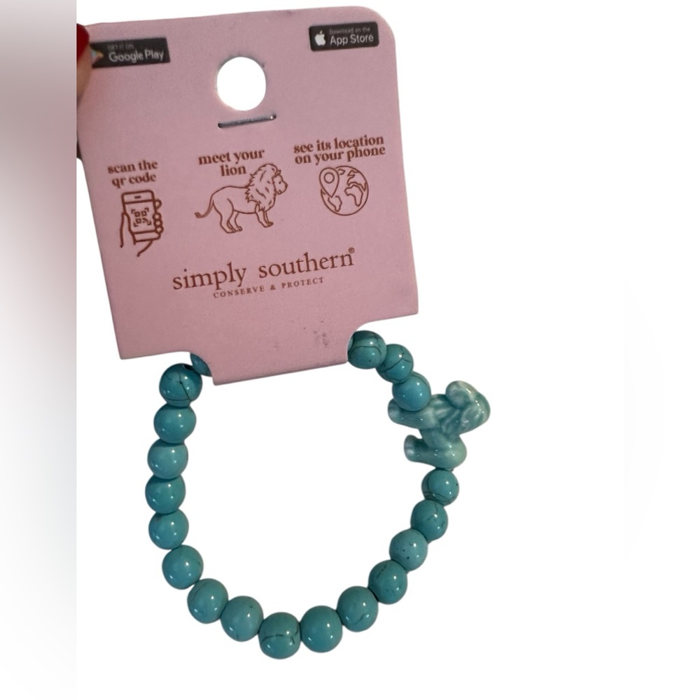 Simply Southern Lion Tracker Beaded Stretch Bracelet NWT